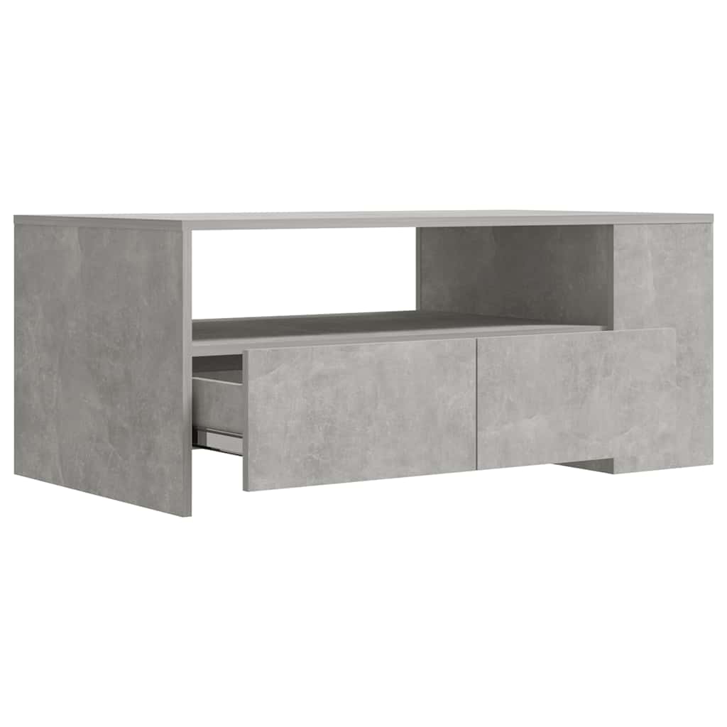 Coffee Table Concrete Grey 102x55x42 cm Engineered Wood