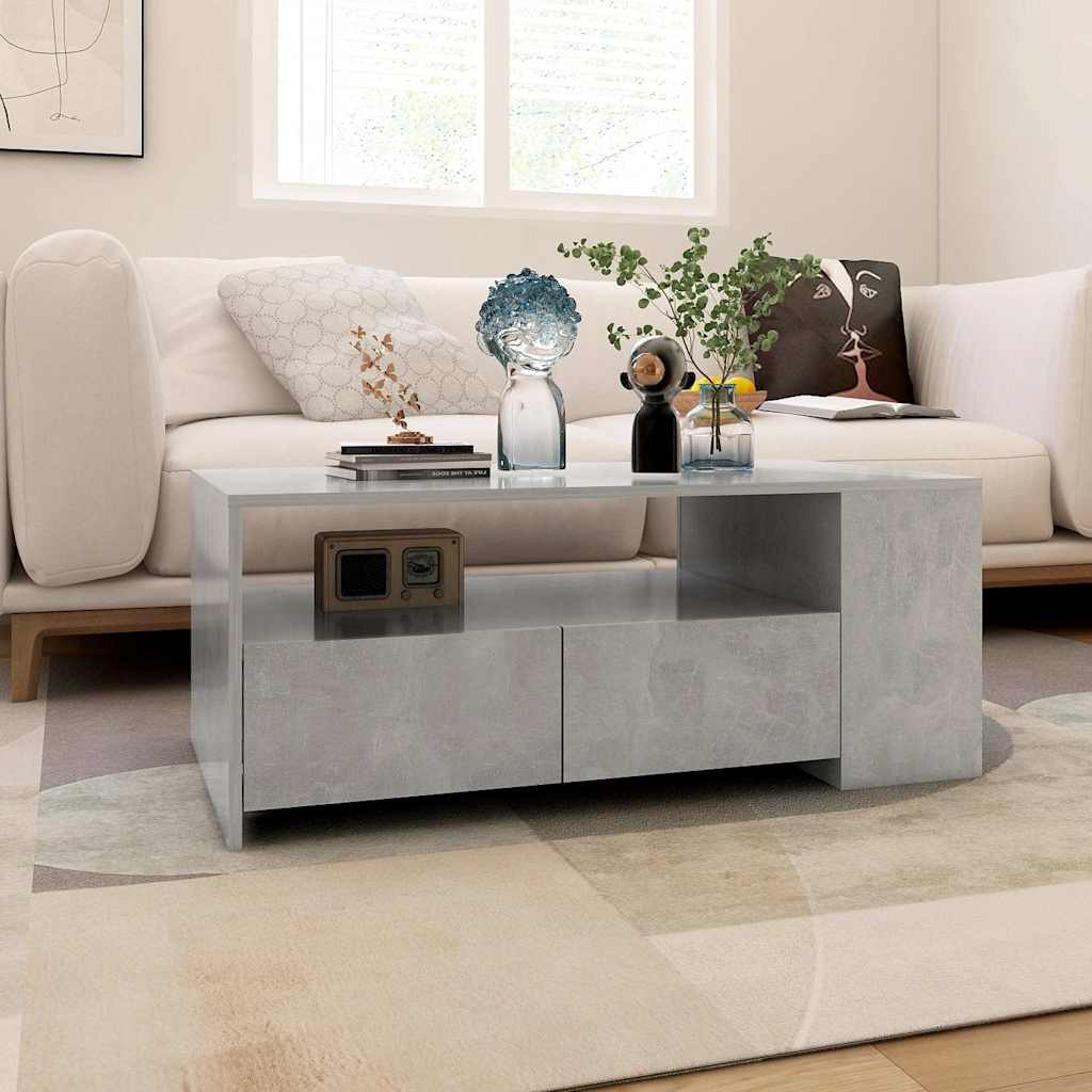 Coffee Table Concrete Grey 102x55x42 cm Engineered Wood
