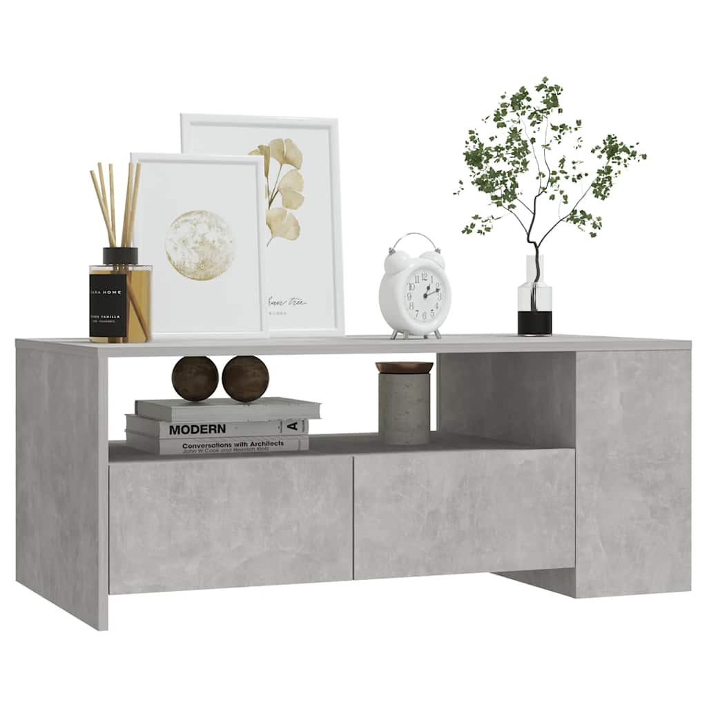 Coffee Table Concrete Grey 102x55x42 cm Engineered Wood