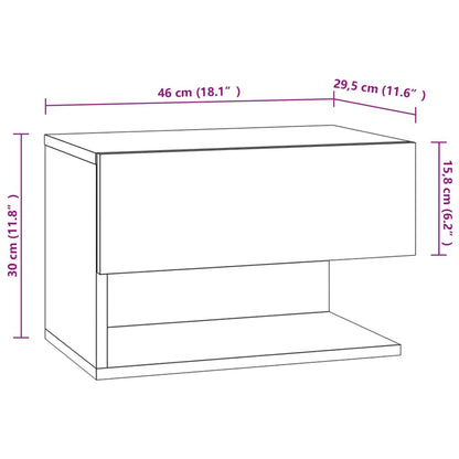 810960 vidaXL Wall-mounted Bedside Cabinets 2 pcs Sonoma Oak