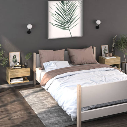 810960 vidaXL Wall-mounted Bedside Cabinets 2 pcs Sonoma Oak