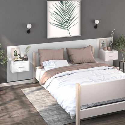 Wall-mounted Bedside Cabinets 2 pcs White