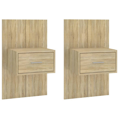 Wall-mounted Bedside Cabinets 2 pcs Sonoma Oak