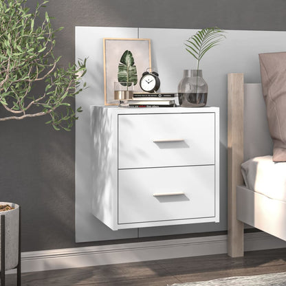 810990 vidaXL Wall-mounted Bedside Cabinets 2 pcs White