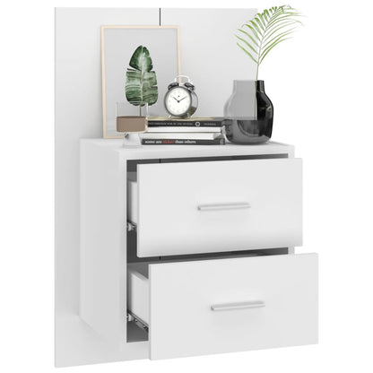 810990 vidaXL Wall-mounted Bedside Cabinets 2 pcs White