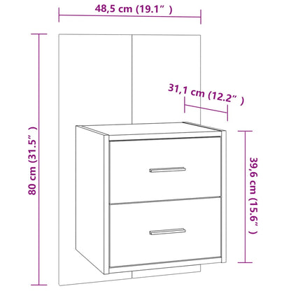 810990 vidaXL Wall-mounted Bedside Cabinets 2 pcs White