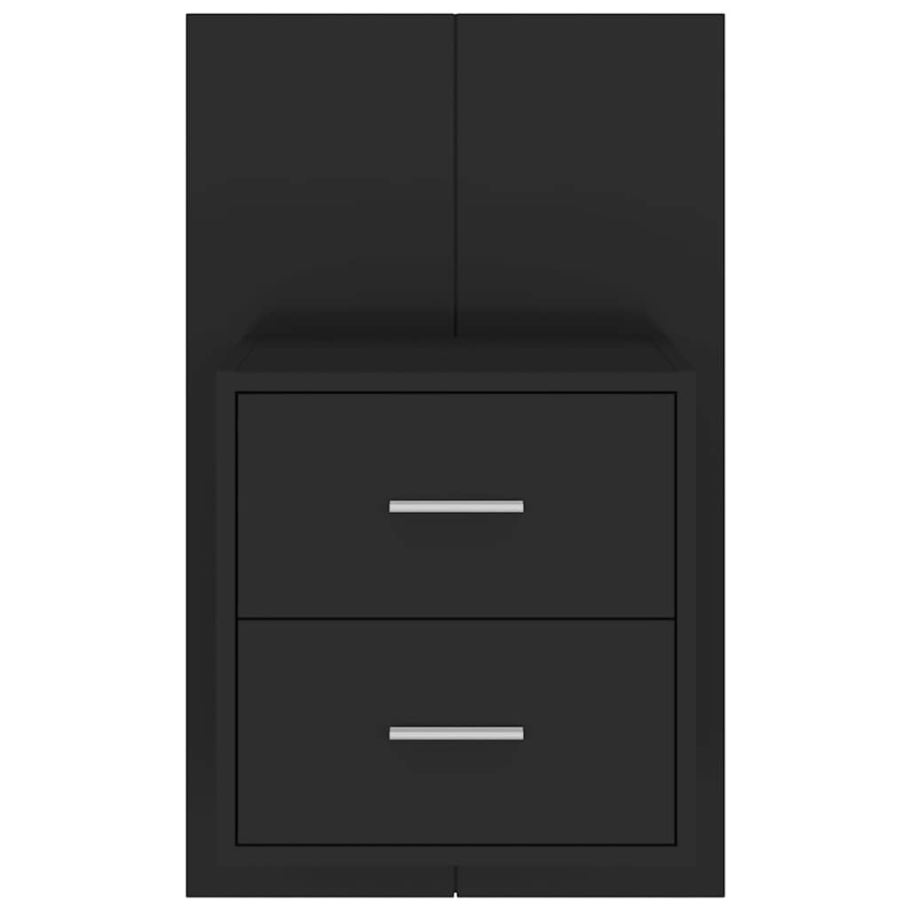 810991 vidaXL Wall-mounted Bedside Cabinet Black