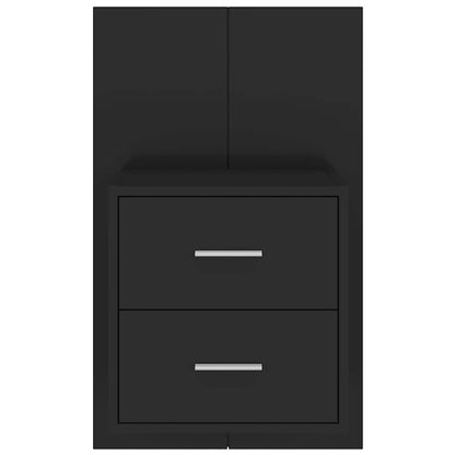 810991 vidaXL Wall-mounted Bedside Cabinet Black