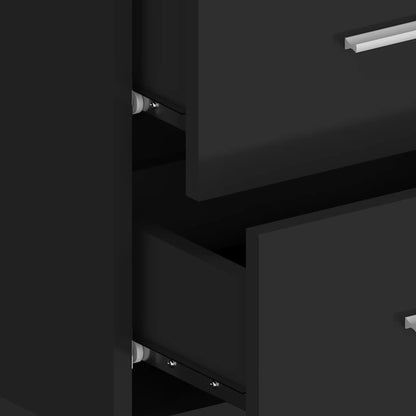 810991 vidaXL Wall-mounted Bedside Cabinet Black