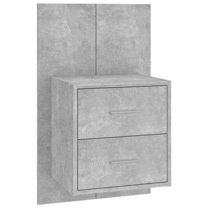 Wall-mounted Bedside Cabinets 2 pcs Concrete Grey