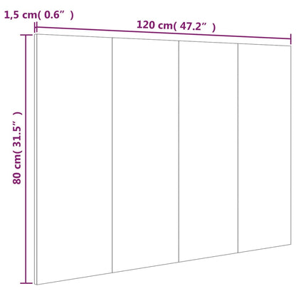 Bed Headboard White 120x1.5x80 cm Engineered Wood