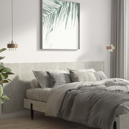 Wall Headboard | Concrete Grey | Engineered Wood | 240 x 1.5 x 80 cm