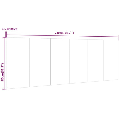 Wall Headboard | Concrete Grey | Engineered Wood | 240 x 1.5 x 80 cm