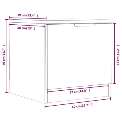 Bedside Cabinet Concrete Grey 40x39x40 cm