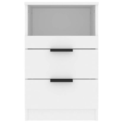 Bedside Cabinets 2 pcs White Engineered Wood