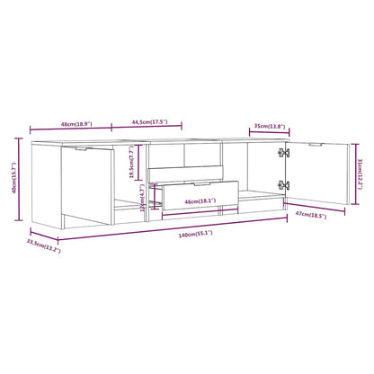 TV Cabinet Sonoma Oak 140x35x40 cm Engineered Wood