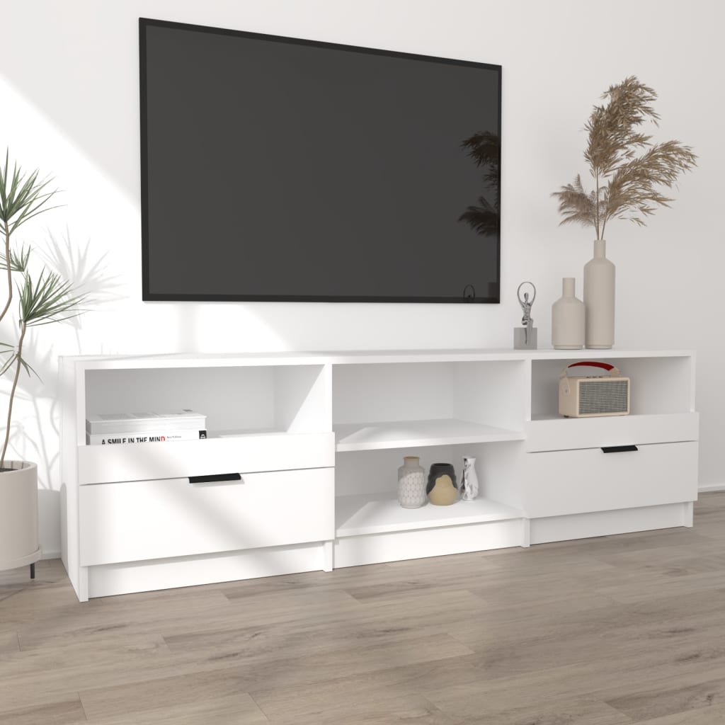 TV Cabinet | White | Engineered Wood | Medium | TV Cabinet | Rectangular