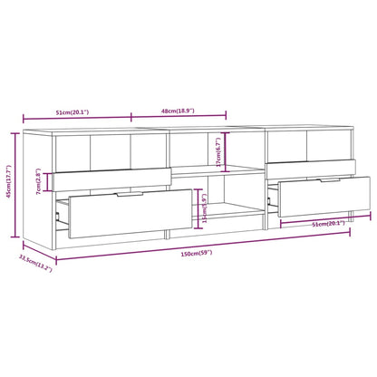 TV Cabinet | White | Engineered Wood | Medium | TV Cabinet | Rectangular