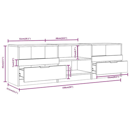 TV Cabinet Concrete Grey 150x33,5x45 cm Engineered Wood