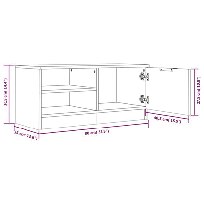 TV Cabinet White 80x35x36,5 cm Engineered Wood