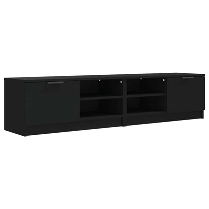 TV Cabinet | Set of 2 | Black | Engineered wood | Compact | TV Cabinet