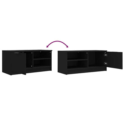 TV Cabinet | Set of 2 | Black | Engineered wood | Compact | TV Cabinet