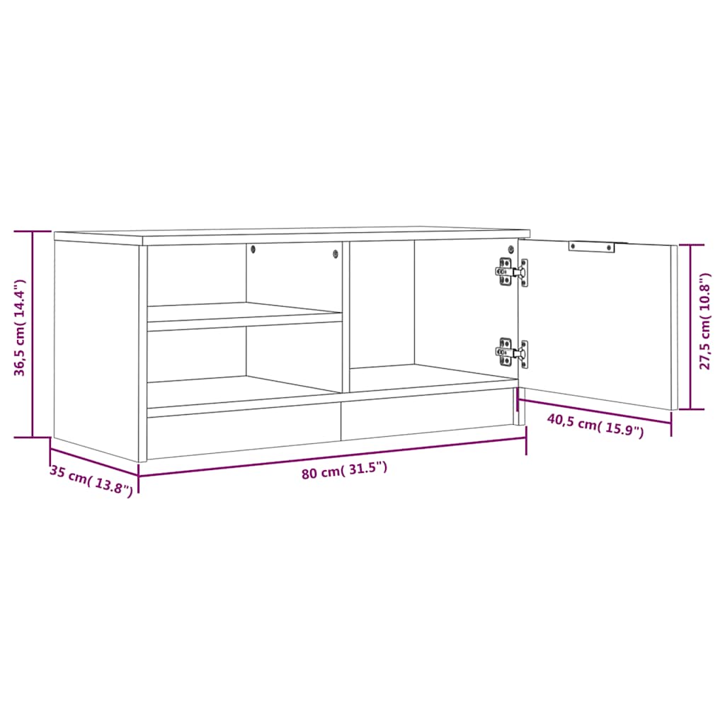 TV Cabinet | Set of 2 | Black | Engineered wood | Compact | TV Cabinet