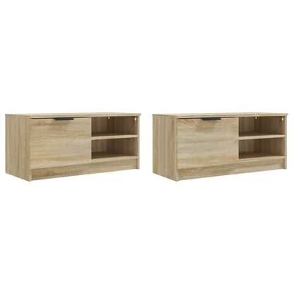 2 Piece TV Cabinet Set Sonoma Oak 80x35x36,5 cm Engineered Wood