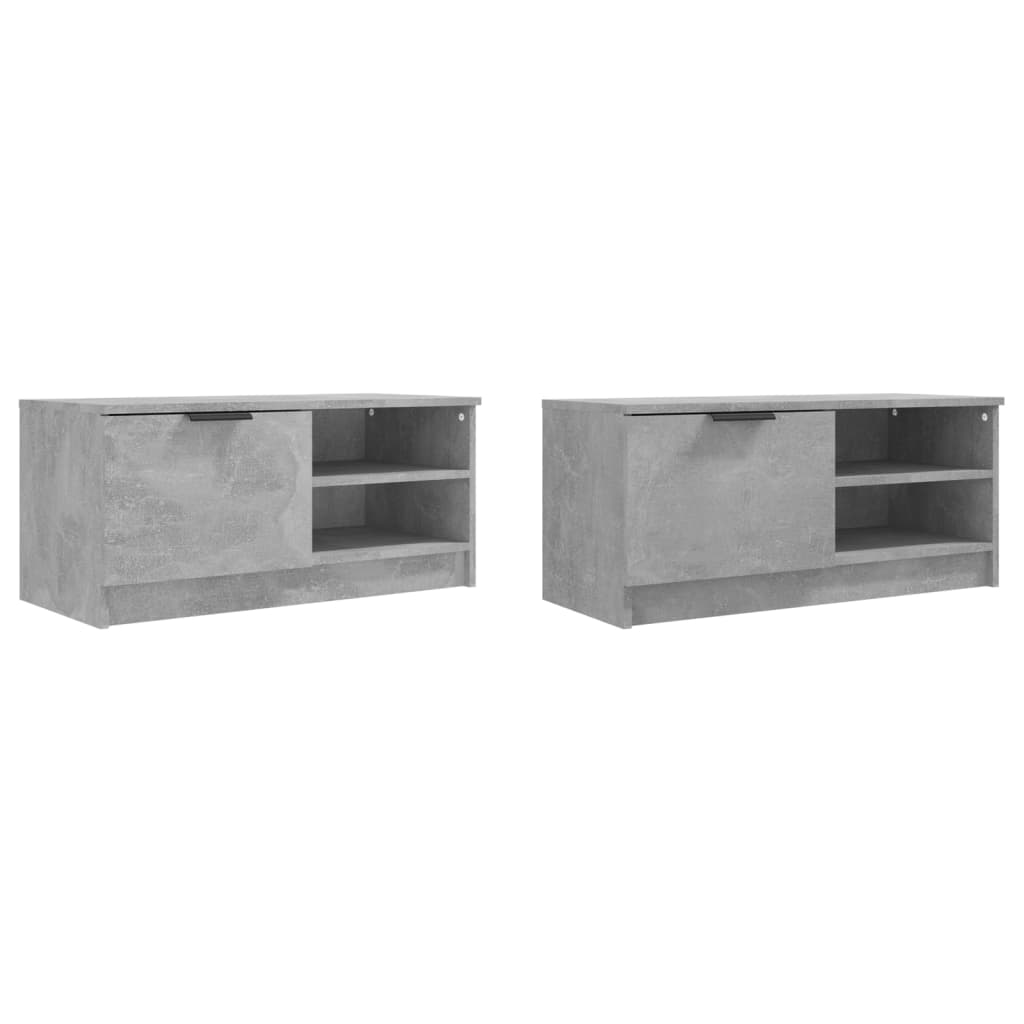 2 Piece TV Cabinet Set Concrete Grey 80x35x36,5 cm Engineered Wood