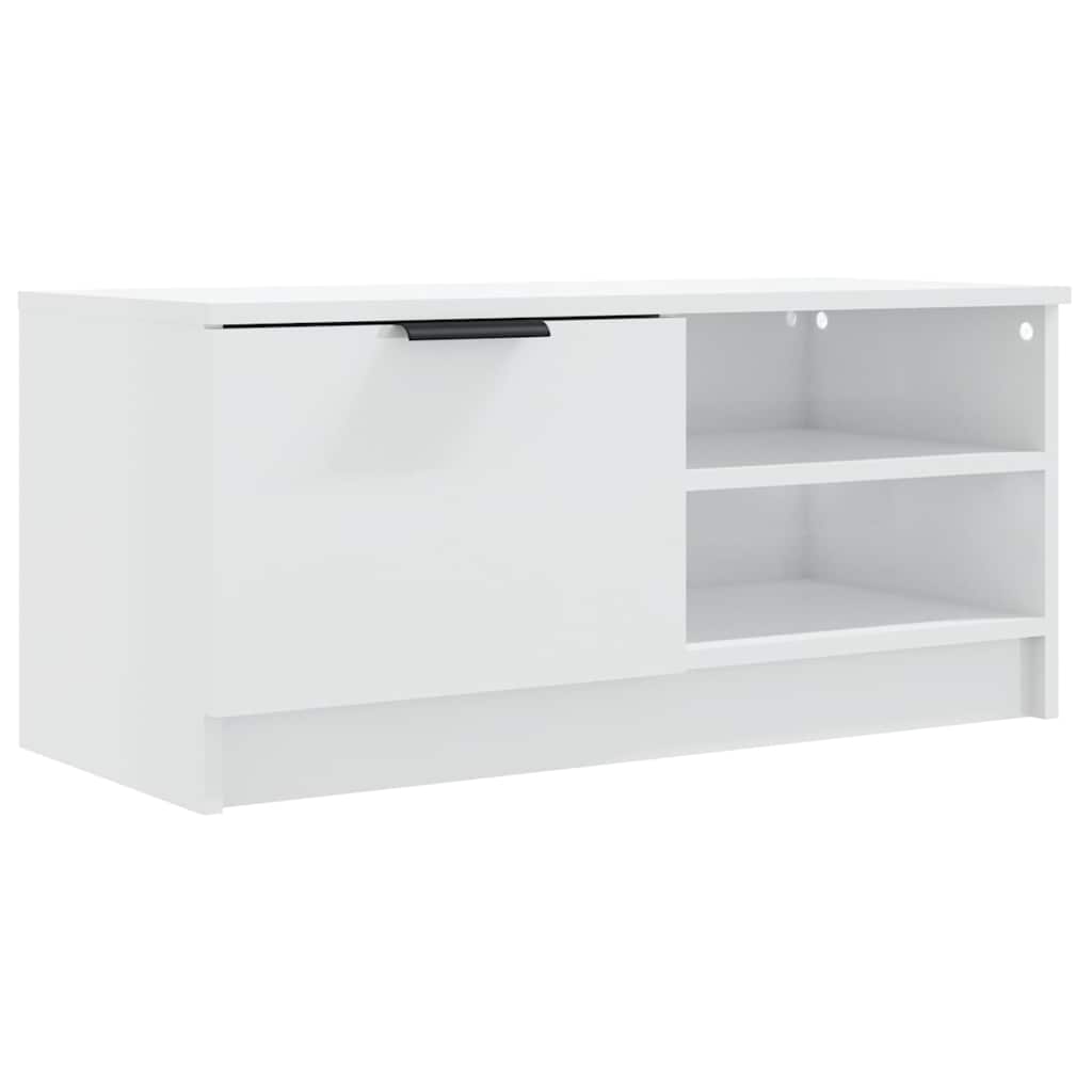 TV Cabinet High Gloss White 80x35x36,5 cm Engineered Wood