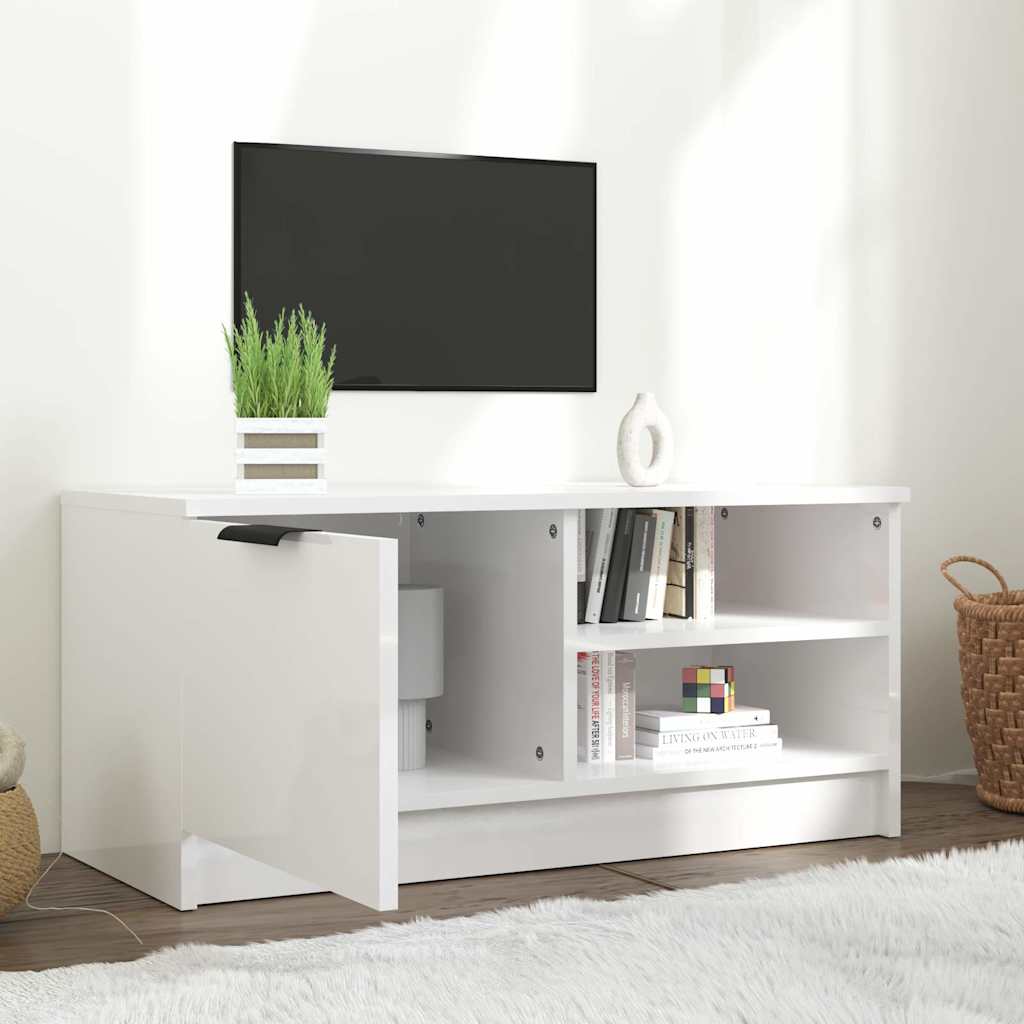 TV Cabinet High Gloss White 80x35x36,5 cm Engineered Wood
