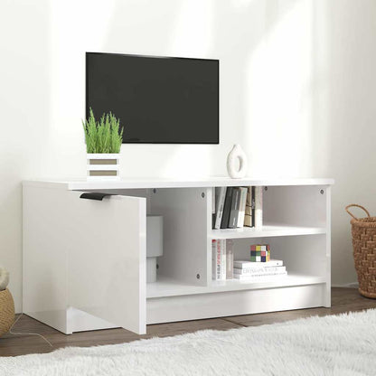 TV Cabinet High Gloss White 80x35x36,5 cm Engineered Wood