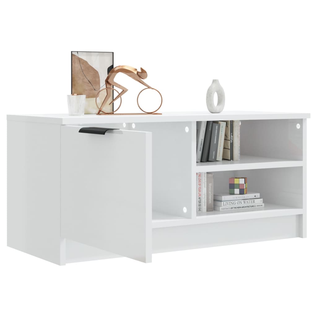 TV Cabinet High Gloss White 80x35x36,5 cm Engineered Wood