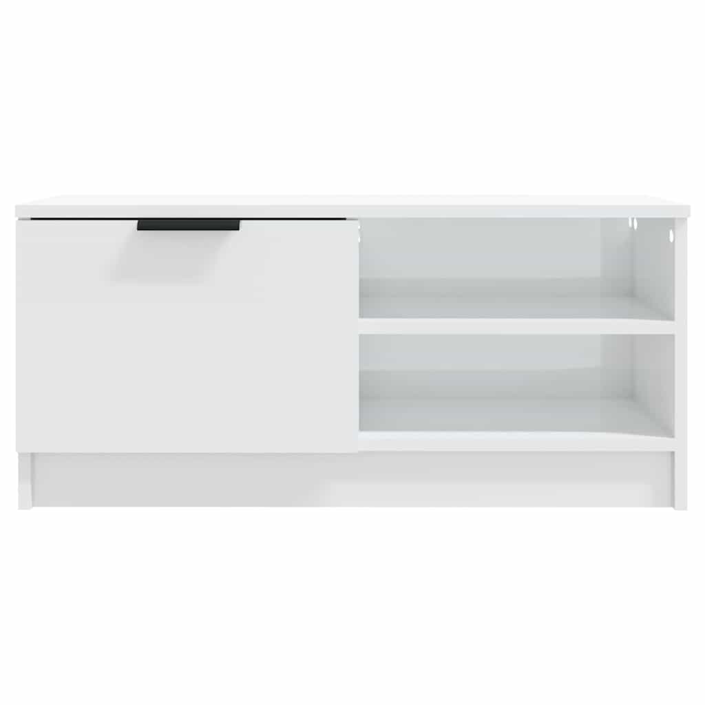TV Cabinet High Gloss White 80x35x36,5 cm Engineered Wood