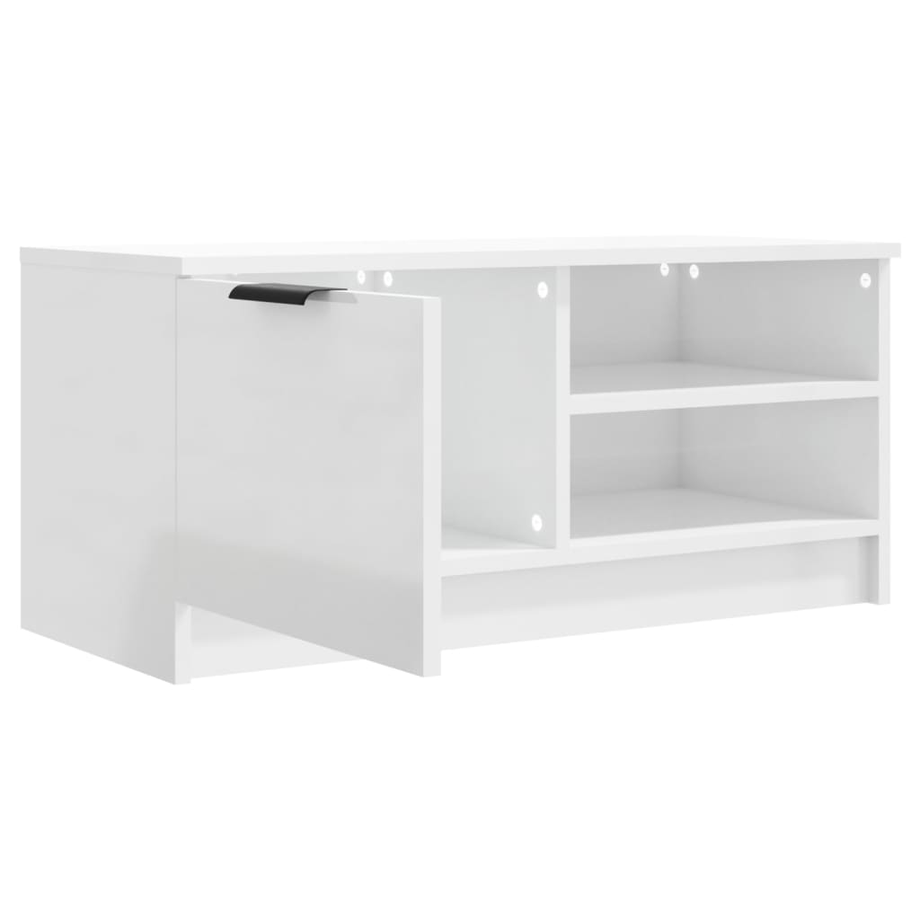 TV Cabinet High Gloss White 80x35x36,5 cm Engineered Wood