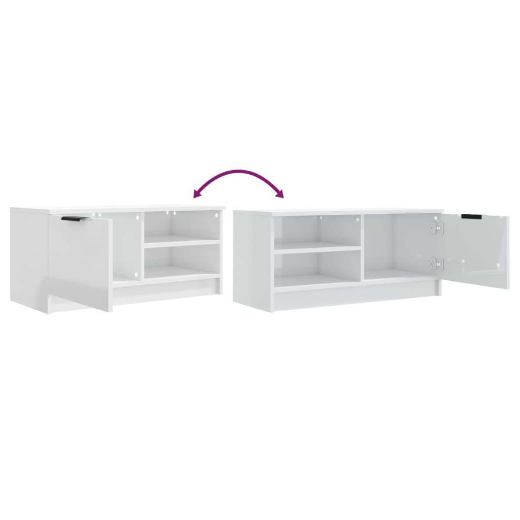 TV Cabinet High Gloss White 80x35x36,5 cm Engineered Wood
