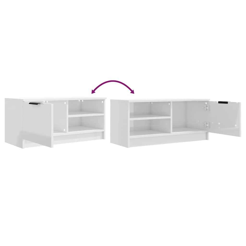 TV Cabinet High Gloss White 80x35x36,5 cm Engineered Wood
