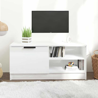 TV Cabinet High Gloss White 80x35x36,5 cm Engineered Wood