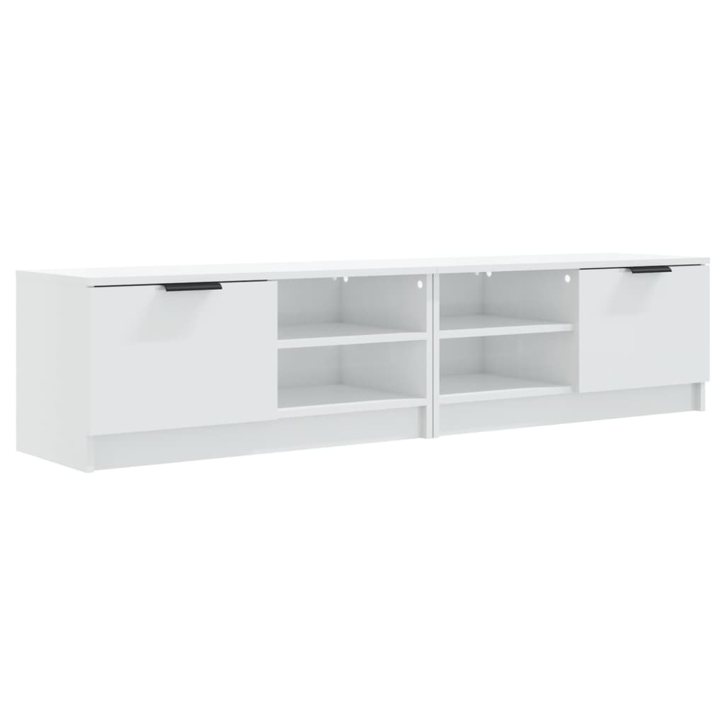 2 Piece TV Cabinet Set High Gloss White 80x35x36,5cm Engineered Wood