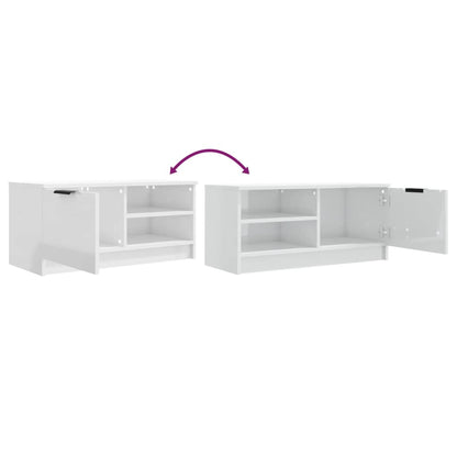 2 Piece TV Cabinet Set High Gloss White 80x35x36,5cm Engineered Wood