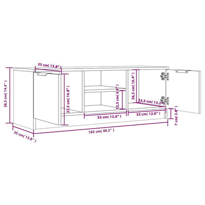 TV Cabinet White 102x35x36,5 cm Engineered Wood