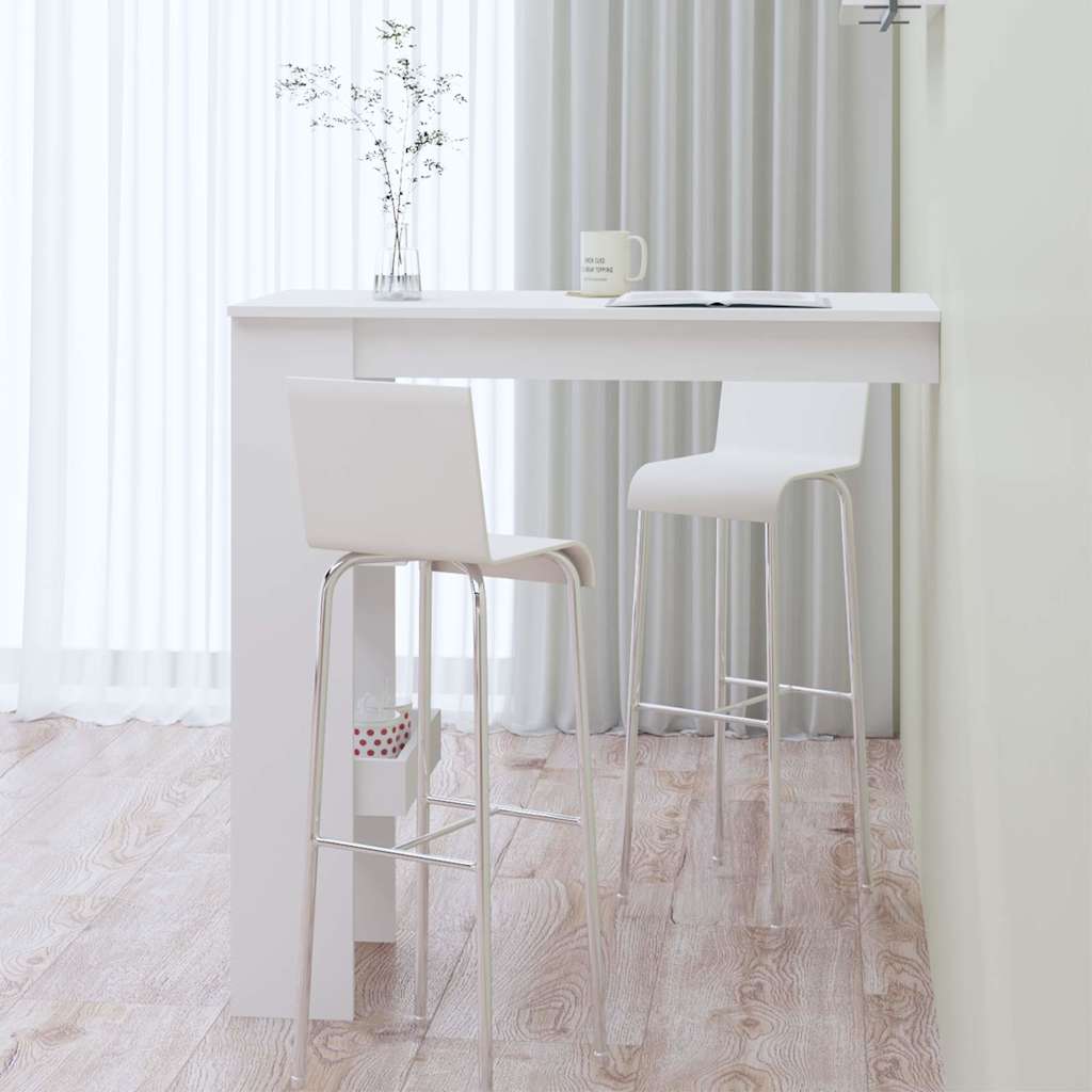 Wall Bar Table White 102x45x103,5 cm Engineered Wood