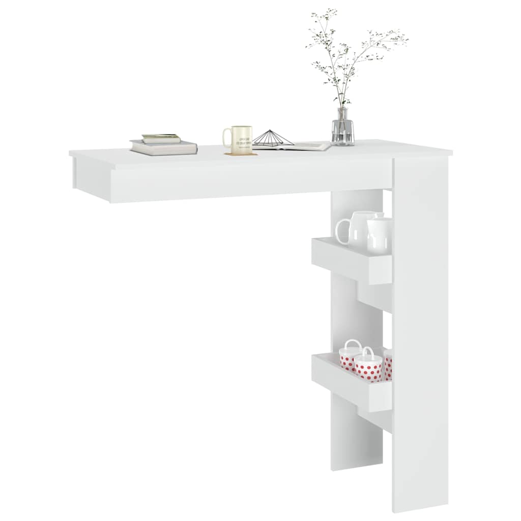 Wall Bar Table White 102x45x103,5 cm Engineered Wood