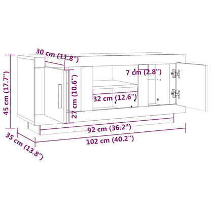 TV Cabinet White 102x35x45 cm Engineered Wood