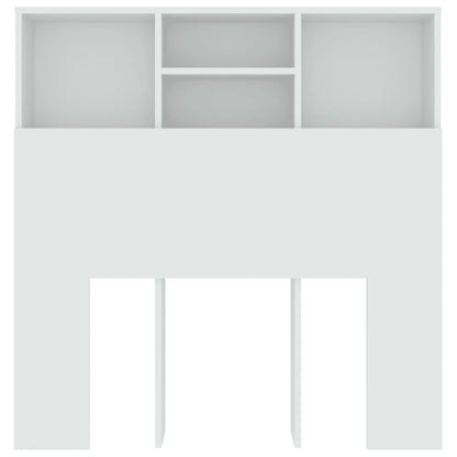Headboard Cabinet White 100x19x103.5 cm