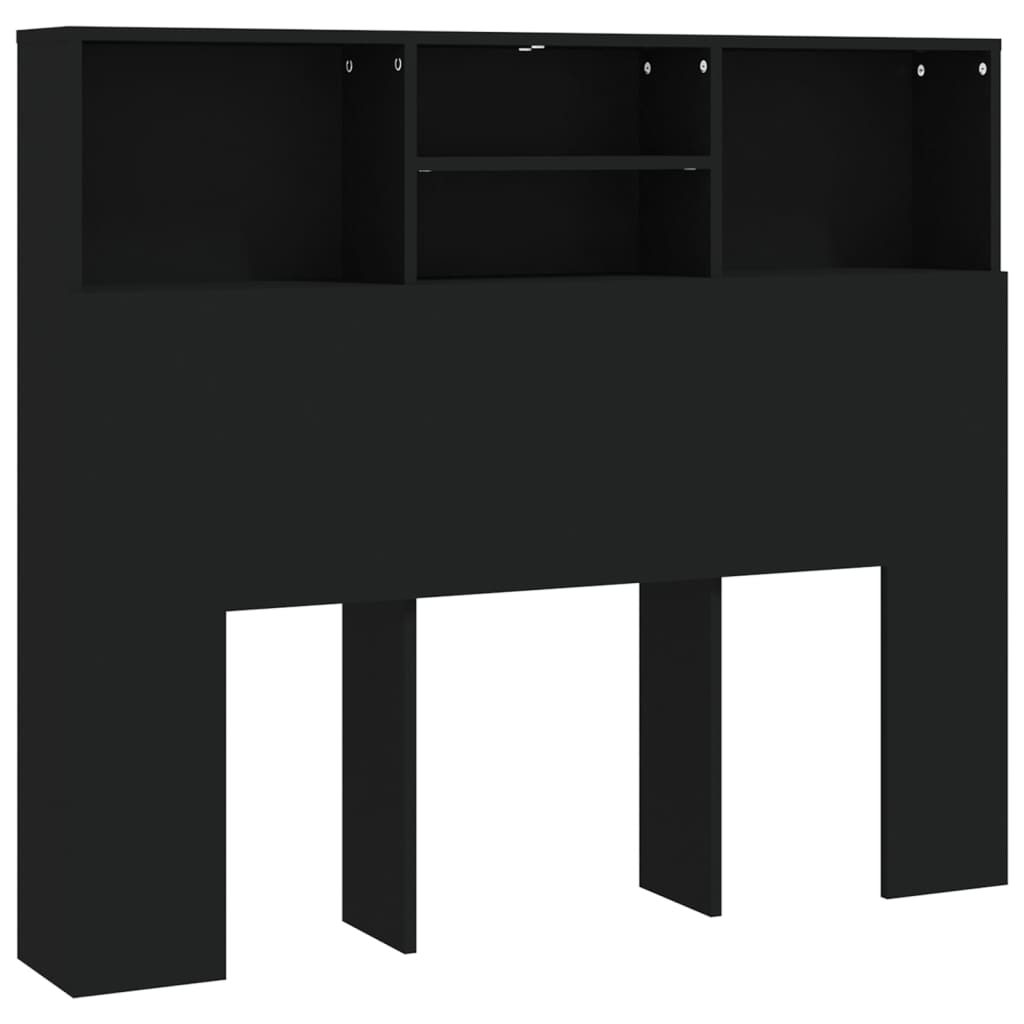 Headboard Cabinet | Black | Engineered Wood | Medium | Headboard Cabinet