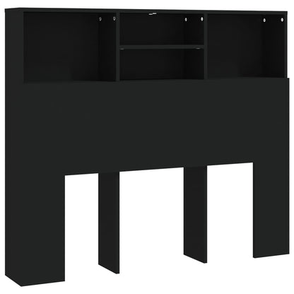 Headboard Cabinet | Black | Engineered Wood | Medium | Headboard Cabinet