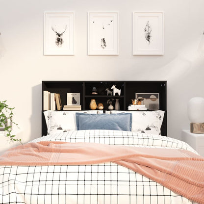 Headboard Cabinet | Black | Engineered Wood | Medium | Headboard Cabinet