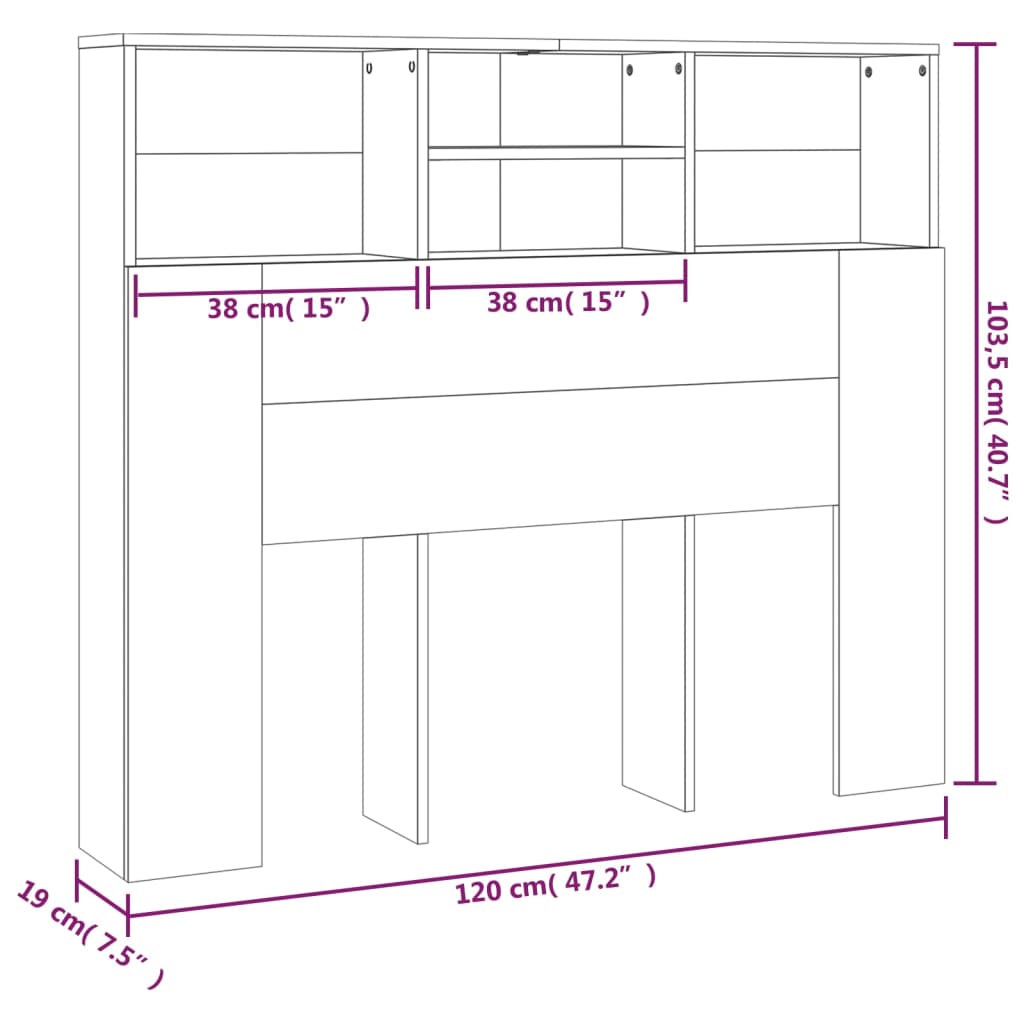 Headboard Cabinet | Black | Engineered Wood | Medium | Headboard Cabinet