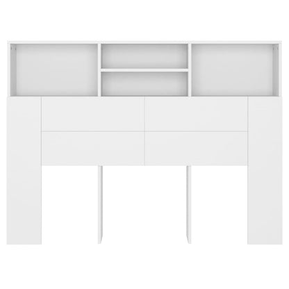 Headboard Cabinet White 140x19x103.5 cm